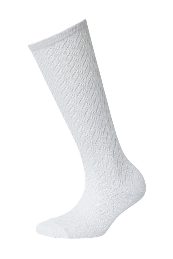 Medvilninės baltos ažūrinės kojinės 7BAT
